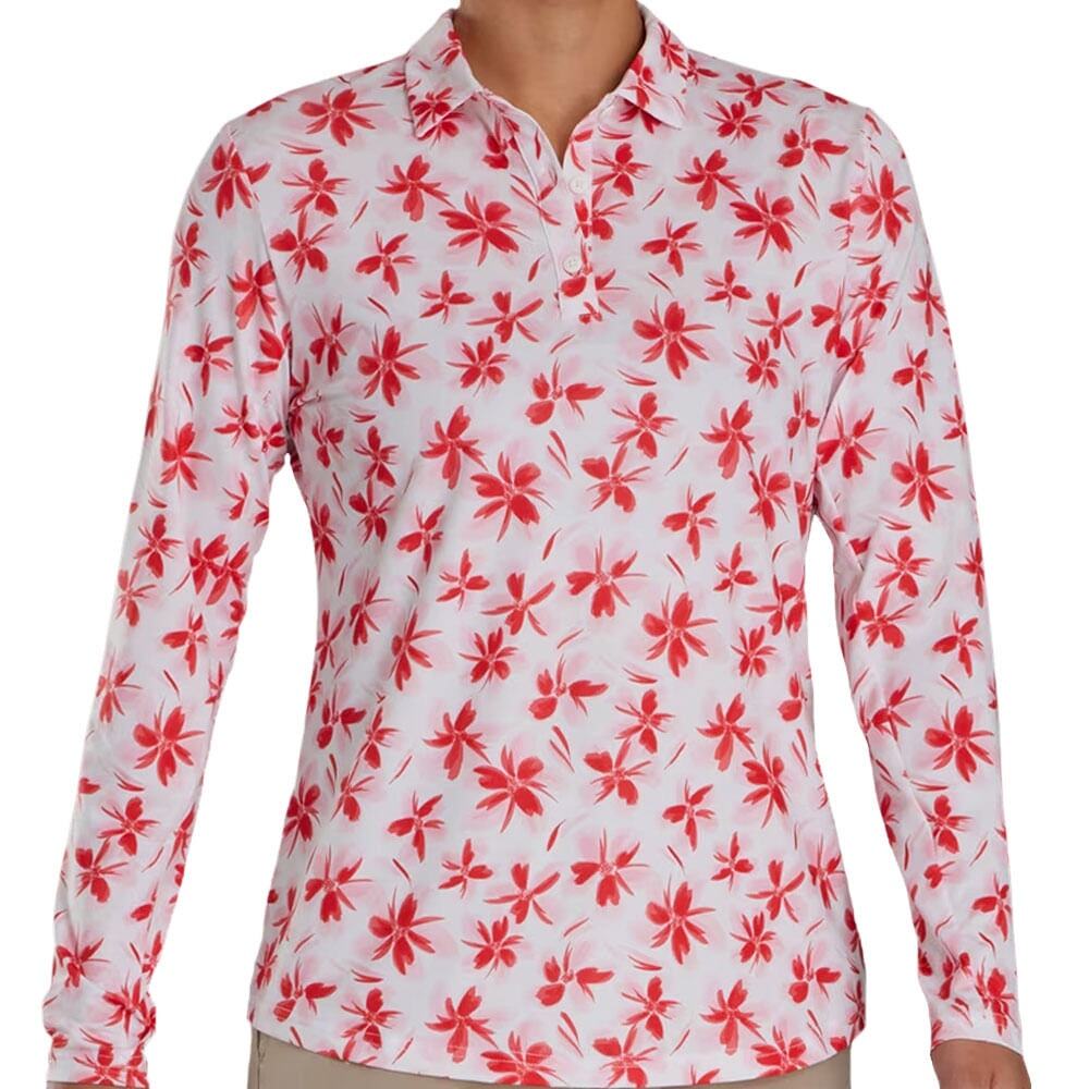 FOOTJOY Women's Long Sleeved Floral Golf Shirt Custom Cypress Woods Logo SZ XL